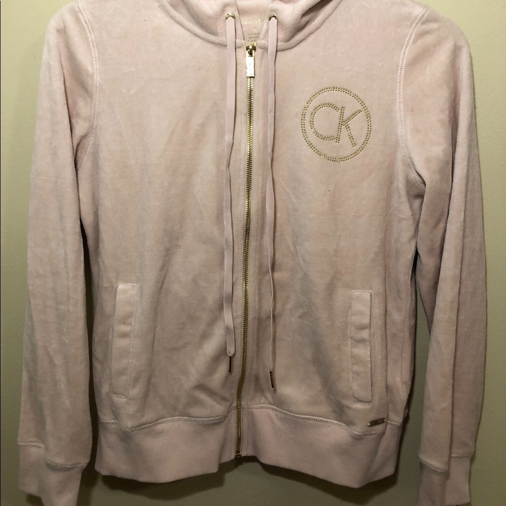 Calvin Klein velour set in blush never worn